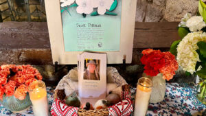 Scott Pittman memorial altar.