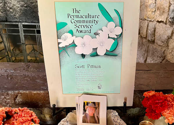 Scott Pittman's Permaculture Community Service Award.